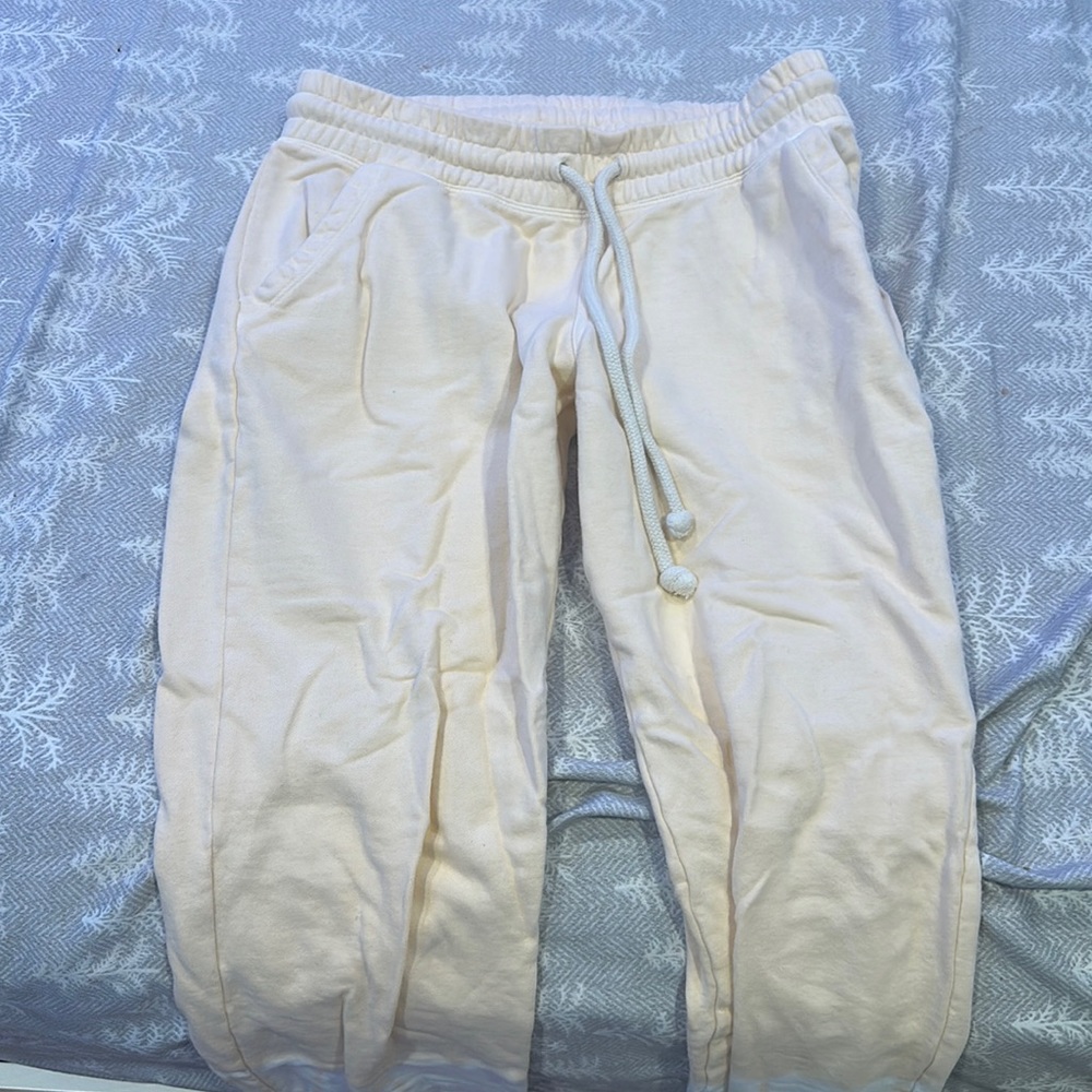 orange sweatpants size small runs big